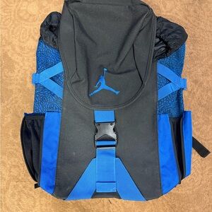 Jordan Black and Blue Men's Backpack